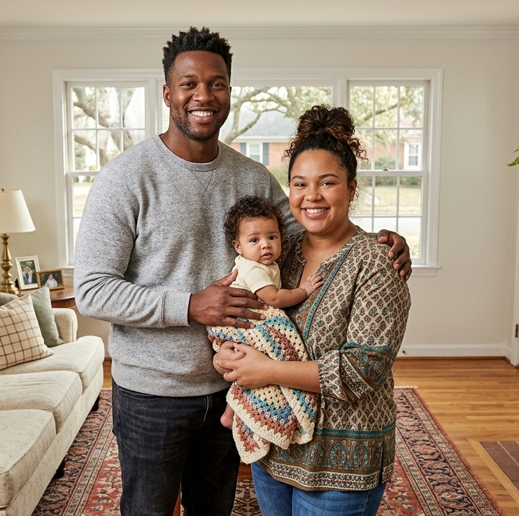 Young couple with baby
