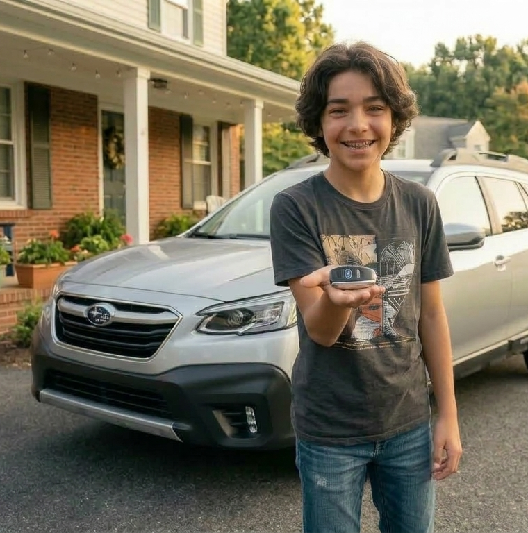 Parent teaching teen to drive